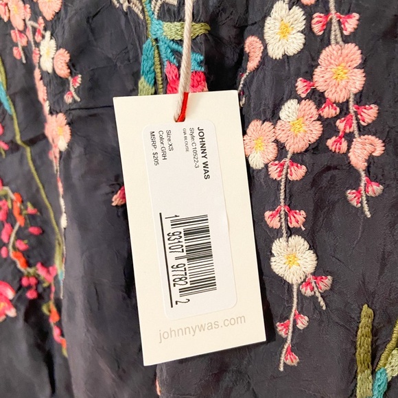 NWT Johnny Was Gia Blouse Top Grey Extra Small XS - Picture 8 of 11